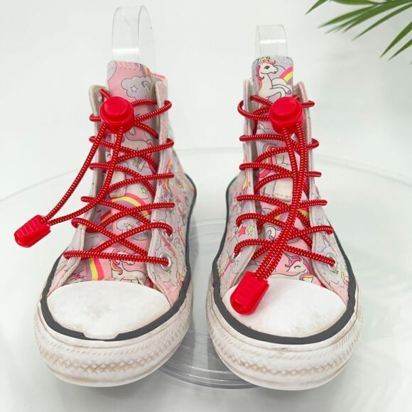 Converse Chuck Taylor Hi Top Sneakers Junior Kids 13 Unicorn Shoes Lace Up Girls - Picture 3 of 13